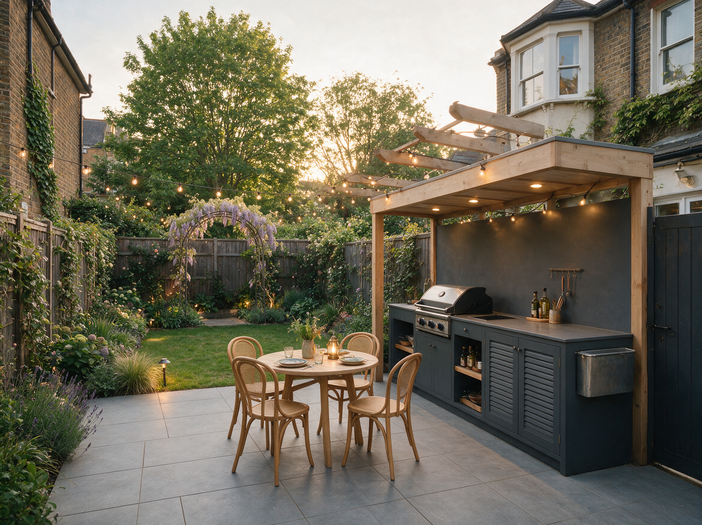 Illustrative outdoor kitchen terrace in Clapham