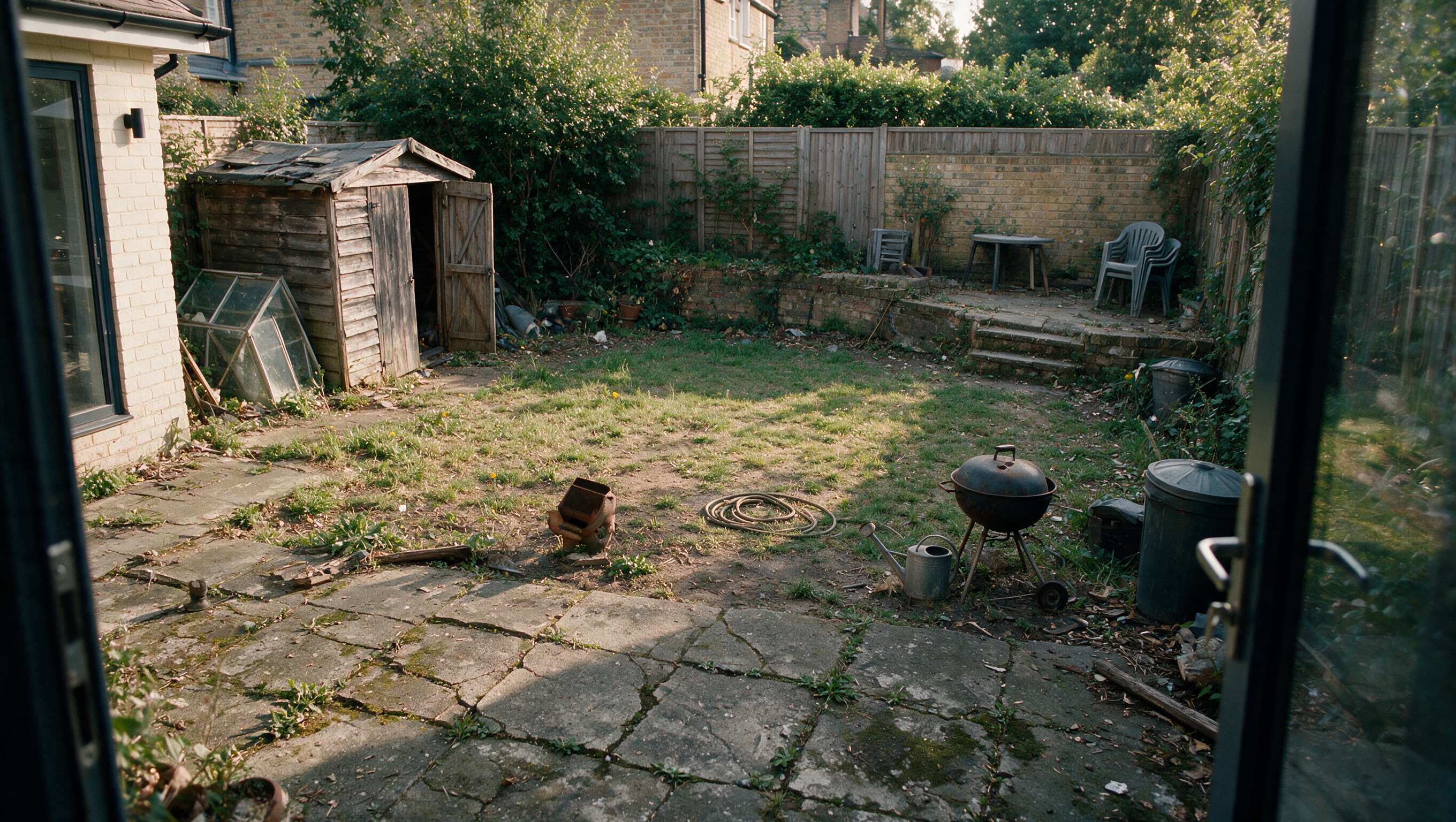 Existing London garden before landscape redesign